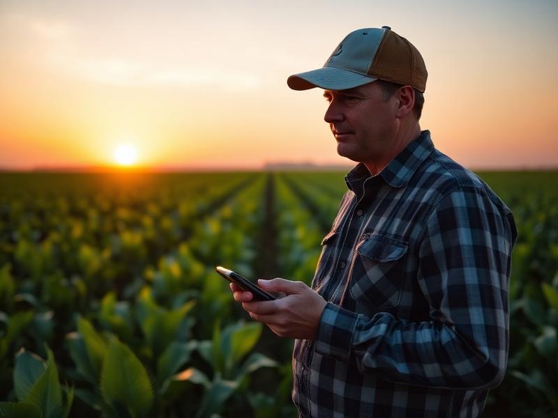 Consultor no campo com smartphone
